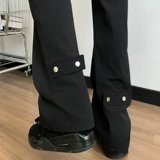 Слегка расклешенные брюки в американском стиле с высокой посадкой и сращиванием для мужчин весной и осенью, модные брендовые облегающие повседневные брюки в стиле high street.