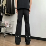 Слегка расклешенные брюки в американском стиле с высокой посадкой и сращиванием для мужчин весной и осенью, модные брендовые облегающие повседневные брюки в стиле high street.