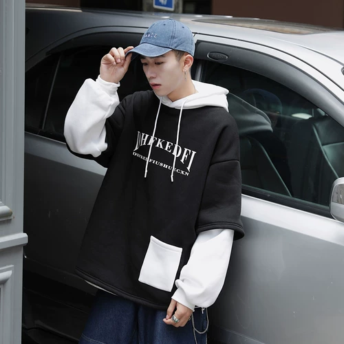 Комплект, демисезонная трендовая универсальная толстовка с капюшоном, утепленная куртка, свободный крой