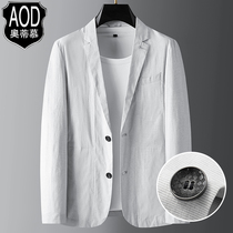 2022 Spring new monolayer thin section Poo West Casual Little Suit Men Business West Suit Middle-aged Mens Spring Autumn Jacket