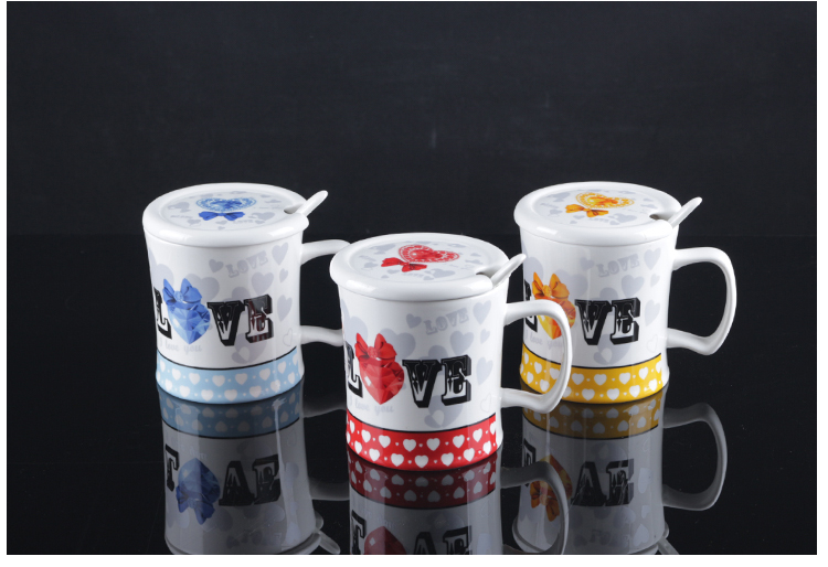 Arst/ya cheng, a cup of coffee with a spoon, milk cup with cover ceramic glass mugs Albert 's dormitory