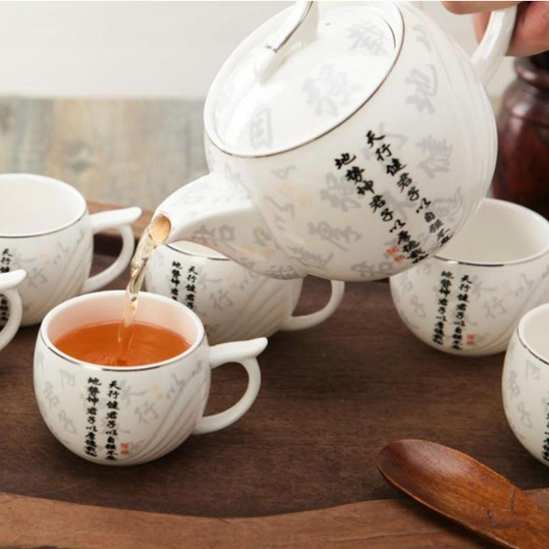 Arst/ya cheng DE bird of paradise, 7 first six glass ceramic tea set a pot of tea sets the teapot teacup gift packaging