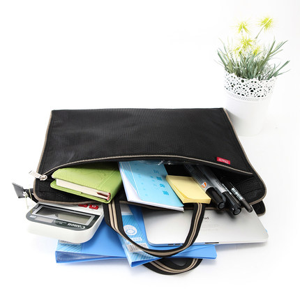 德仕高3108 手提袋男a4加大文件袋防水拉链袋