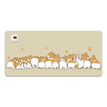 可爱柯基加热鼠标垫超大发热暖桌垫办公室垫子桌面电脑键盘电热板暖手桌垫