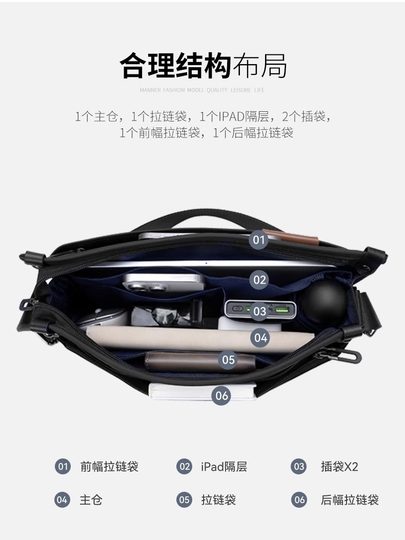 GOLF Herren-Umhängetasche, trendige, lässige Umhängetasche, großes Fassungsvermögen, Canvas-Umhängetasche, Pendler-Sport, kleiner Rucksack für Herren