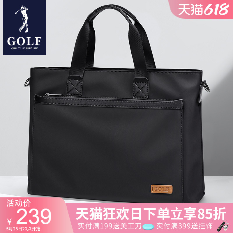 GOLF メンズ ブリーフケース ビジネス 大容量 キャンバス ハンドバッグ ノートパソコンバッグ ブランド 弁護士 ビジネスバッグ