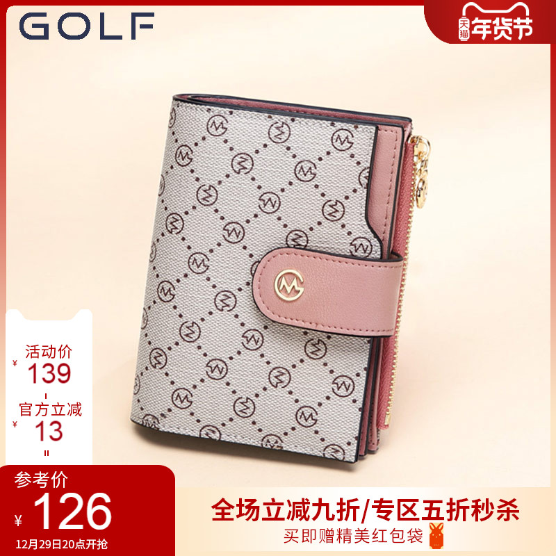 GOLF wallet ladies short coin purse 2022 new niche design mini wallet presbyopic card bag ins style