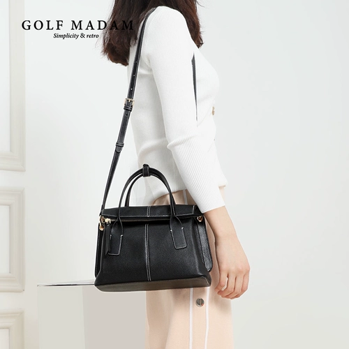 GOLF/高尔夫 Кожаная вместительная и большая модная сумка на одно плечо, из натуральной кожи, воловья кожа