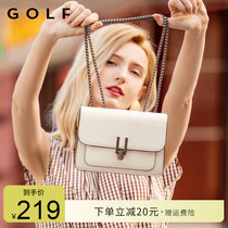 Gold bag 2021 New Tide ladies leather shoulder shoulder bag diamond chain bag fashion versatile small square bag