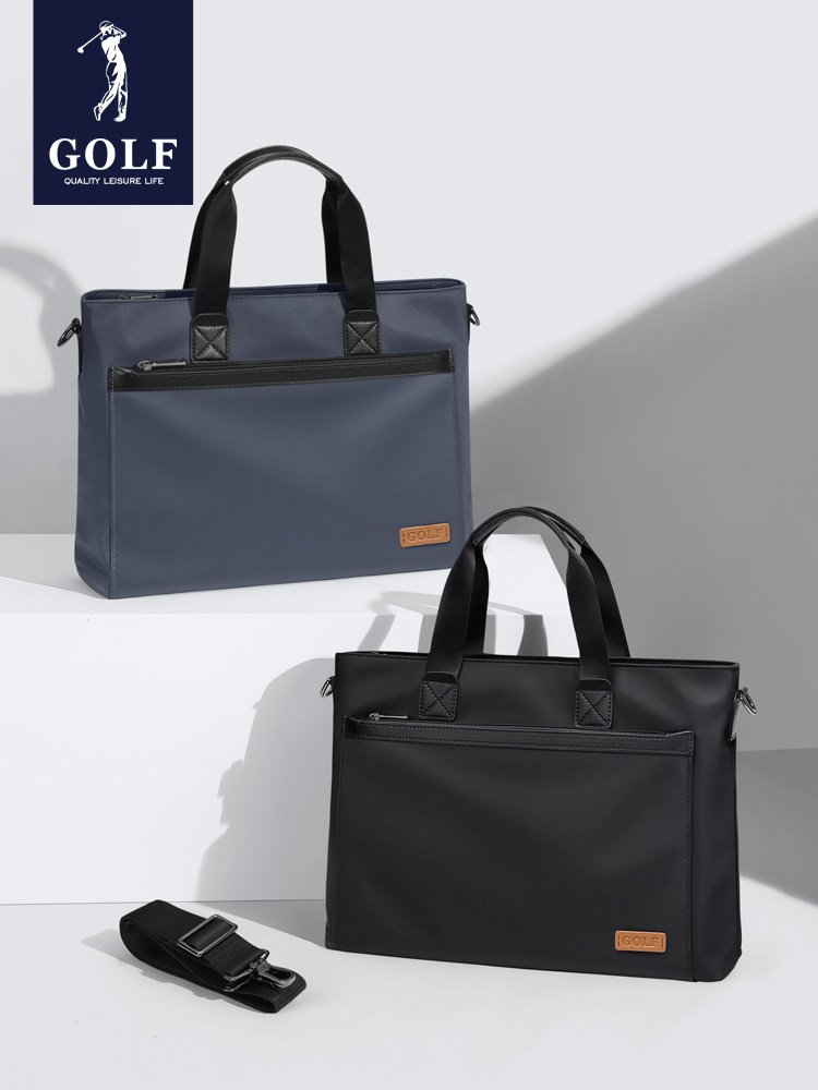Golf Business Briefcase Men's Large-Capacity Canvas Satchel Shoulder Bag Laptop Bag Official Lawyer Bag