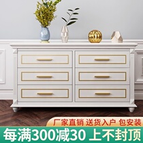 American solid wood bucket cabinet Light luxury simple modern five or six bucket cabinet living room white paint storage cabinet Storage cabinet customization