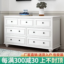 American bucket cabinet Solid wood five six nine bucket cabinet Simple modern bucket bedroom white paint storage locker customization