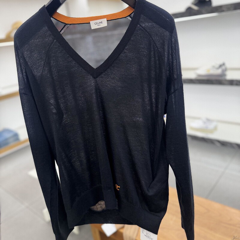 Celine Celine New Classic Color-Blocking Embroidered Arc De Triomphe Letter Logo Sweater Women's Knitwear Men's Top Celine Celine New Classic Color-Blocking Embroidered Arc De Triomphe Letter Logo Sweater Women's Knitwear Men's Top