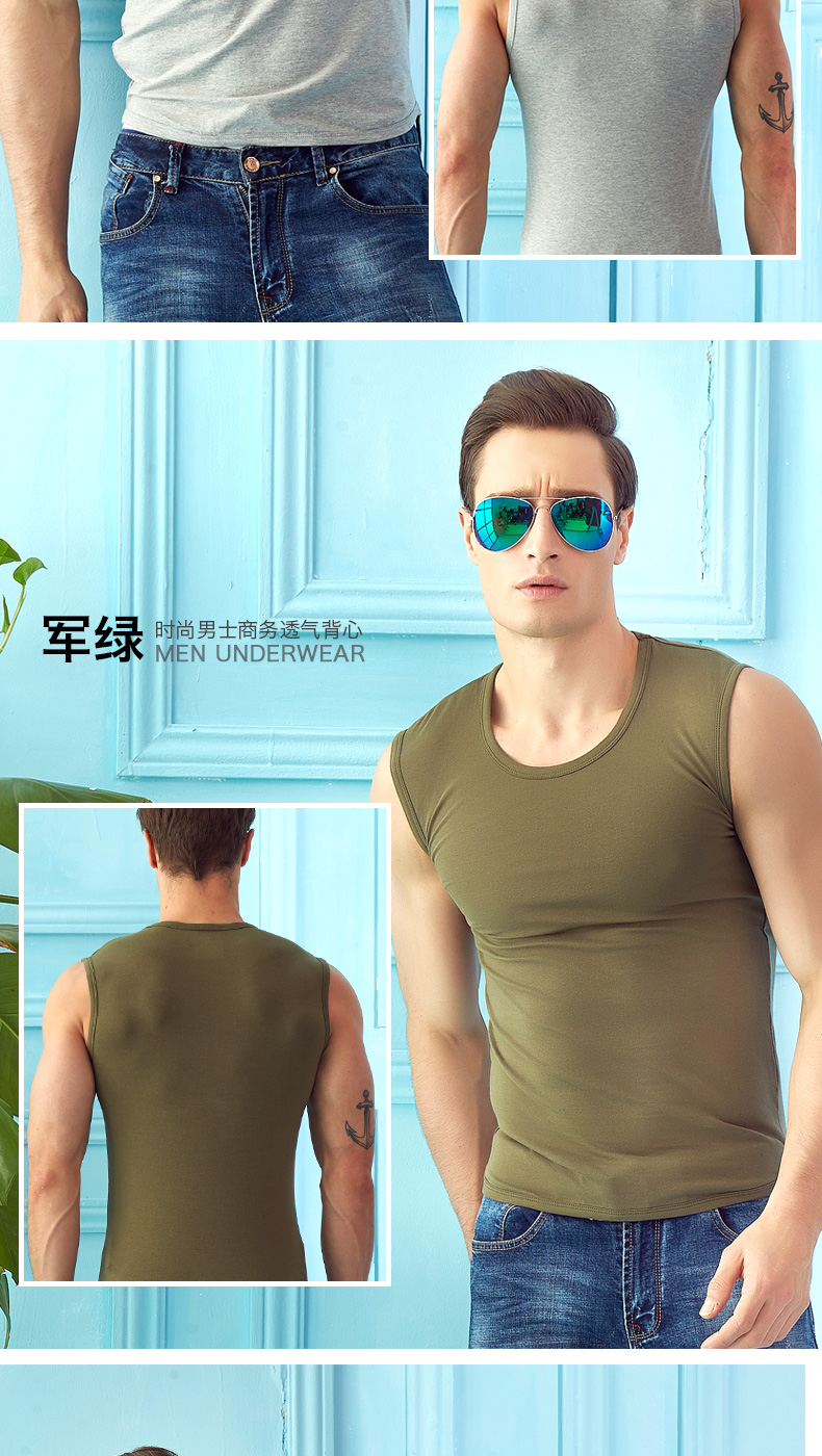 3 mảnh! Đồ lót nam cotton bó sát thể thao vest đáy mỏng thanh niên rộng vai tập thể dục áo vest vai mùa hè áo thun ba lỗ nữ big size