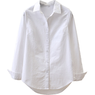 纯棉白衬衫女2024春秋季新款韩版长袖宽松全棉叠穿牛津纺小众外套