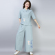 Thiền thiền sư váy nữ cải thiện sườn xám áo khoác vải bông trà phù hợp với Zen Han phù hợp với gió Trung Quốc Tang phù hợp với chiếc váy cô gái