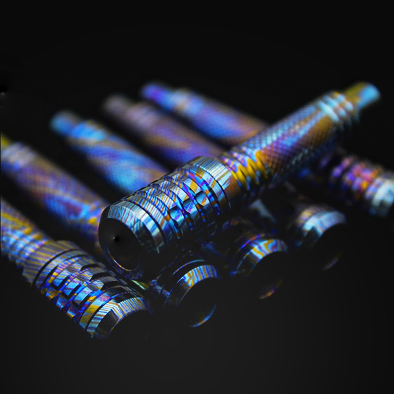 Titanium Horse Leather Cigarette Holder Filter Thundergrain Titanium Alloy Tobacco Pipe Tobacco free filter tip Thickness Cigarettes MALE EDC