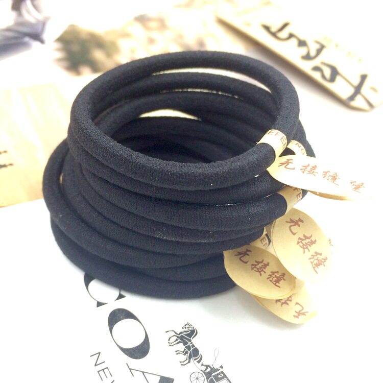 Korean high elastic hair ring Seamless thickened hair ring Black rubber band student tie hair jewelry Children's hair ring