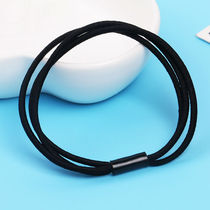 Korean version of women hair accessories simple black tie head Hairband basic leather band children Korean version of high elastic three-in-one head rope