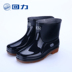 Kéo lại giày đi mưa cho nam cộng với ống nhung chống thấm nước mưa Đặt giày giay di mua Rainshoes