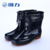 Kéo lại giày đi mưa cho nam cộng với ống nhung chống thấm nước mưa Đặt giày giay di mua Rainshoes