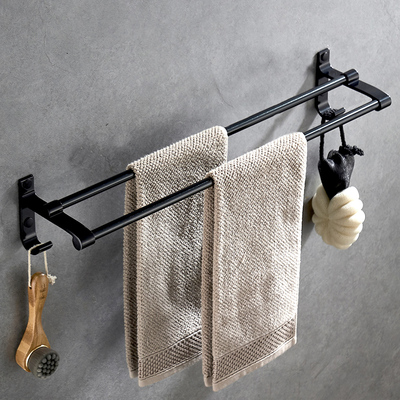 【两件套】免打孔毛巾架浴巾架肥皂架