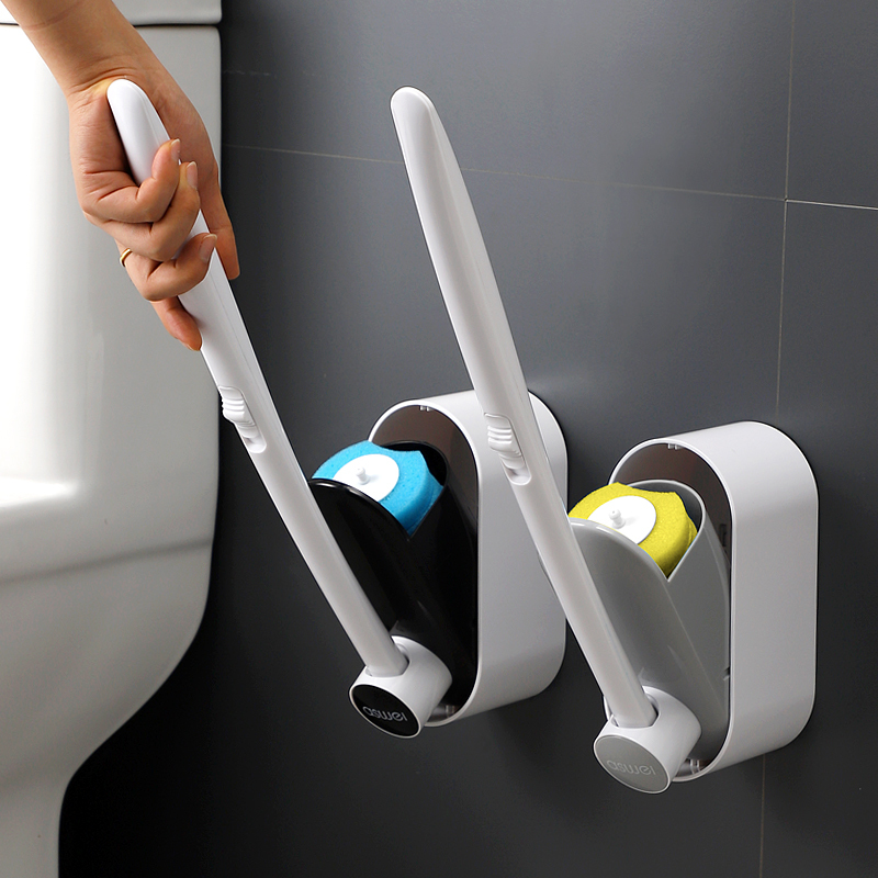 Disposable toilet brush without dead ends can be thrown home toilet cleaning brush to replace head hanging wall toilet set