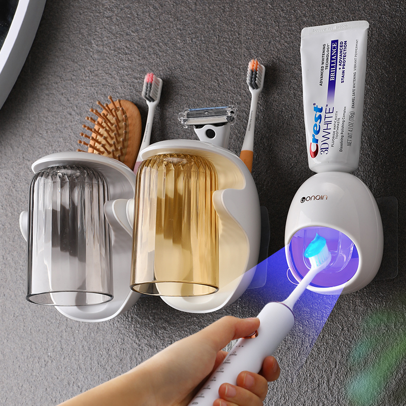 Toothbrush Shelf Free to punch toothbrushing mouthwash cup wall-mounted dressing room Contained Toothbrush Shelf Shelving