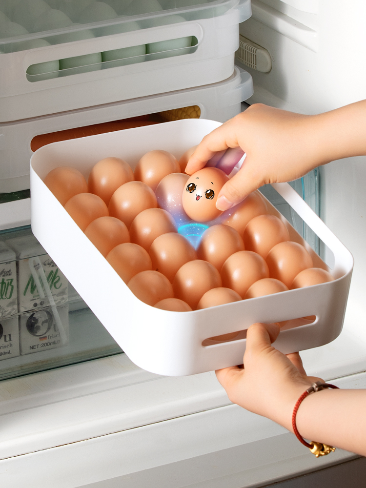 Household 24-cell egg box Refrigerator storage box Kitchen food preservation storage box Egg rack to hold the egg artifact