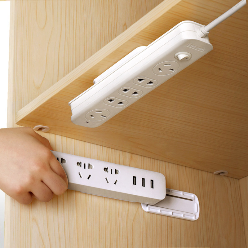 Row Fixer Wall Mount Socket Plug Storage Rack Punch-free Plug-in Patch Panel Router Fix Wall Sticker