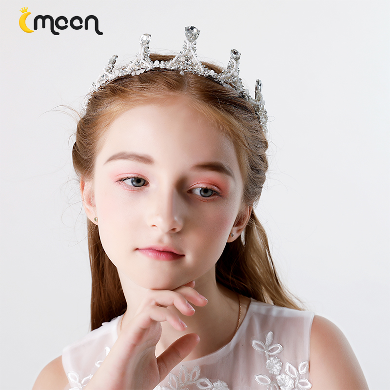 Small Moon Children Hair Accessories Crown Inlaid Drill Hairpin Hair Stirrup Crown Girl Crown Girl Princess Crown Children Accessories Headwear