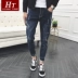 Quần jean nam phiên bản Hàn Quốc của xu hướng tự tu luyện xuân hè thu hút chân đẹp trai quần âu nam cá tính - Quần jean Quần jean