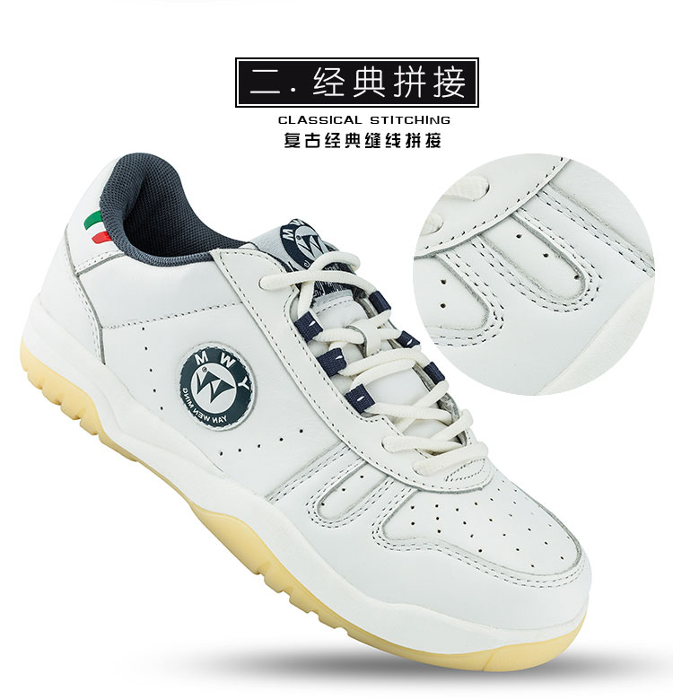 Yan Wenming hàng đầu của nam giới mùa xuân đích thực thể thao chuyên nghiệp retro của phụ nữ new casual trắng mặc đào tạo giày quần vợt giầy thể thao nữ