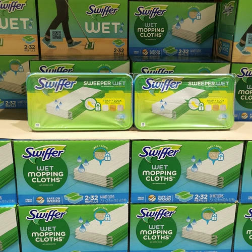 Американская шваблина Swiffer Sweeper, заменяющая влажное полотенце 32 на этаже -на пол -половине, прачечная, вакуумный вакуум, удаление пыли и статическое электричество