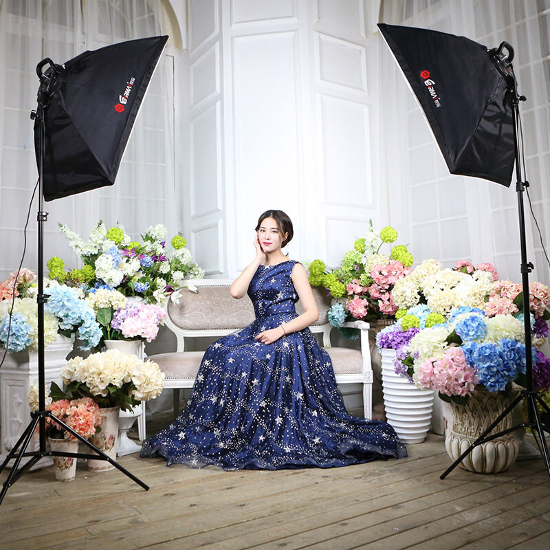 Sharp Mat LED phototonic light lamp Changliang lamp YD601 film and TV lamp 48W Double light suit main cast live beauty and soft light case flexo light Tonic Light light suit with bracket