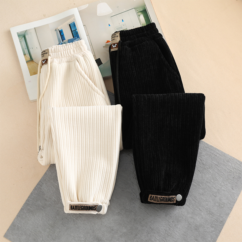 Girl Pants Spring Autumn New Foreign Pie 2022 children casual thick cotton pants CUHK children sports pants slim fit outer wear