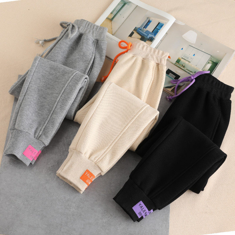 Girl Spring Autumn Sports Pants 2022 Foreign Pie New Kids Fashion Pants CUHK Scouts Pants Loose Casual Pants