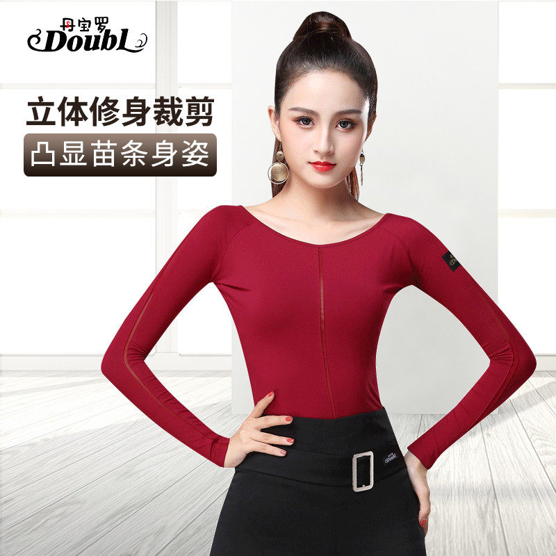 Dambao Roo New Ladies Square Dance Blouses Morden Dance Suit Dancing Clothes Adults National Standard Dance Practice Dancer Costume