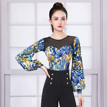 Dambao Luos new female lantern sleeves Morden dance blouses Latin dance high-end dance clothes national standard dance practice conjoined