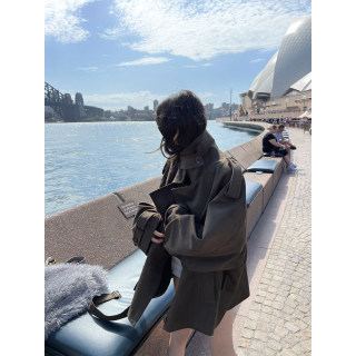 Xinleilin brown suede coat leather jacket