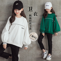 Girls sweater 2021 new autumn foreign style Korean version of tide short baby childrens fashion spring and autumn clothes