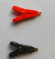LCR Kelvin clip low resistance flat clip alligator clip pure copper gold-plated plus and minus two-level test clip trumpet