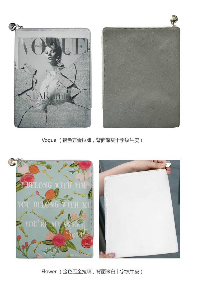Viviwang lớp da bò mỏng mới in retro ipad2 3 bìa bảo vệ tập tin tài liệu túi ly hợp túi ví đựng thẻ cho nữ
