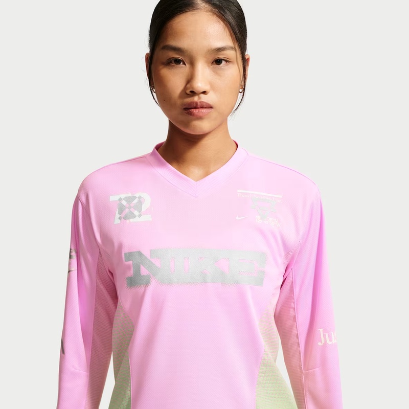 Nike Women's 2026 Autumn Pink Reflective Print Running Training Quick-Drying Long Sleeve T-Shirt Im7543-621
