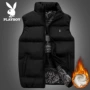 Playboy down vest nam mùa đông phiên bản Hàn Quốc của xu hướng tự may vest dày và nhung ấm áp áo khoác cotton - Áo vest cotton áo ba lỗ tập gym