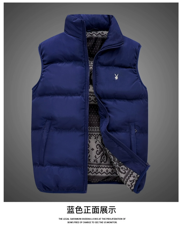Playboy down vest nam mùa đông phiên bản Hàn Quốc của xu hướng tự may vest dày và nhung ấm áp áo khoác cotton - Áo vest cotton áo ba lỗ tập gym