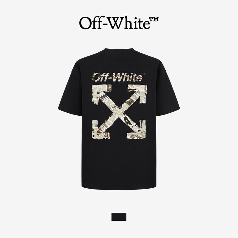 [Official Authentic Product] Off-White Short-Sleeved T-Shirt for Men and Women with Letter and Arrow Graphic Print Couple's Loose Top