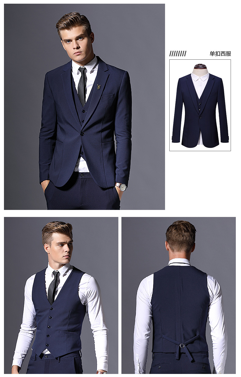 Bộ đồ vest Playboy nam phiên bản Hàn Quốc của Slim Groom chú rể váy cưới Người đàn ông tốt nhất để làm việc phù hợp với nam giới bộ vest nam