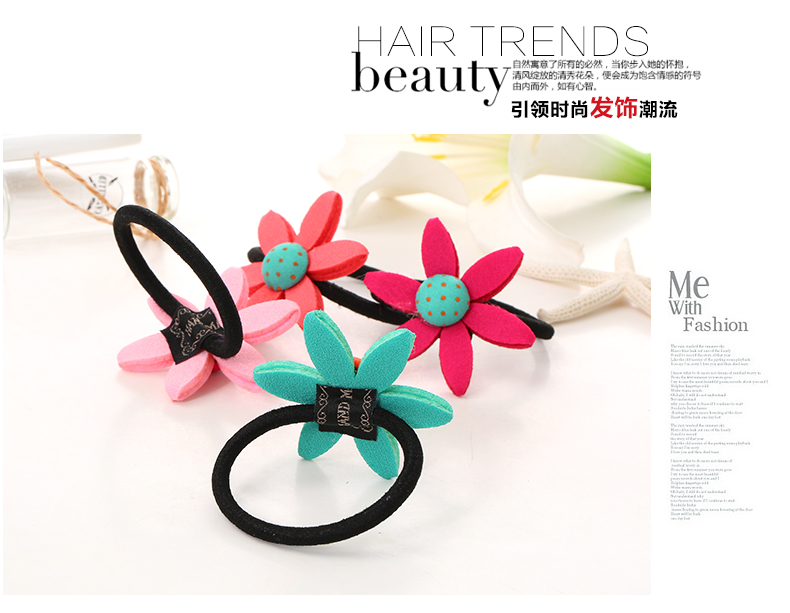 Phụ kiện tóc cho trẻ em Handmade hai lớp mặt trời hoa tóc vòng đầu dây Cô gái buộc tóc cao su ban nhạc trang sức em bé dây tóc kẹp tóc nơ