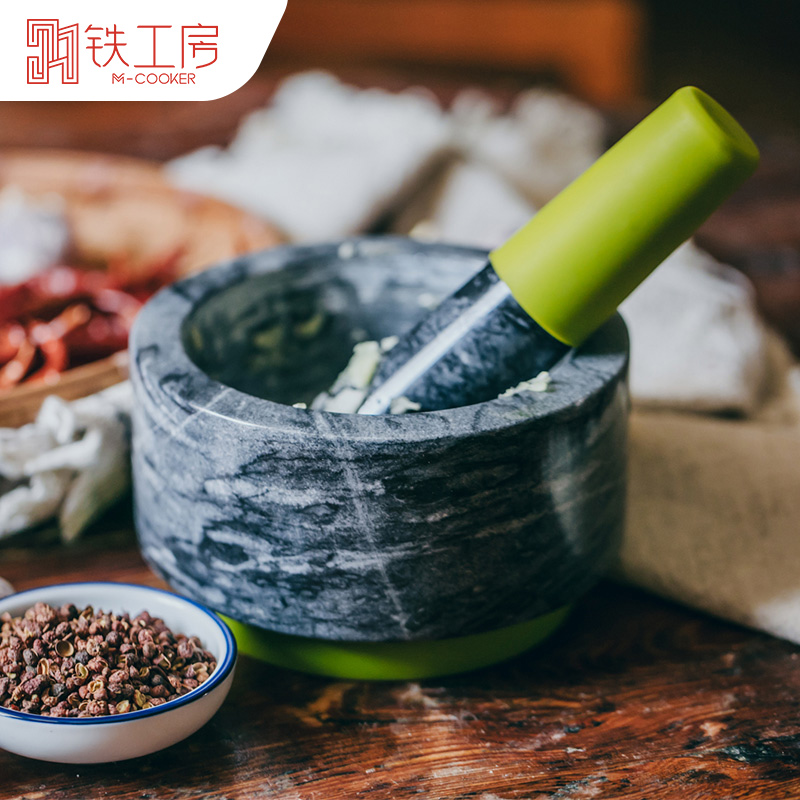 Iron Works House Stone Mortar Home Big Number Manual Press Garlic Machine Pressed Garlic Ground Garlic Grinding Mashed Pot Mashed Garlic Mortar Mashing Machine
